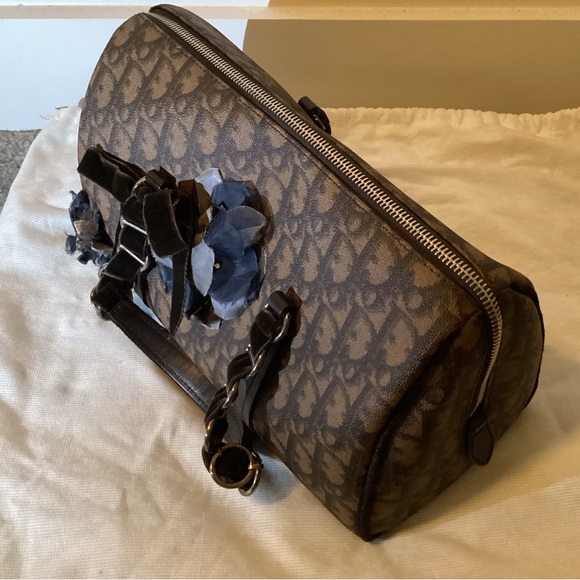 Christian Dior Monogram Trotter Romantique Boston Brown Bag - Picture 1 of 12